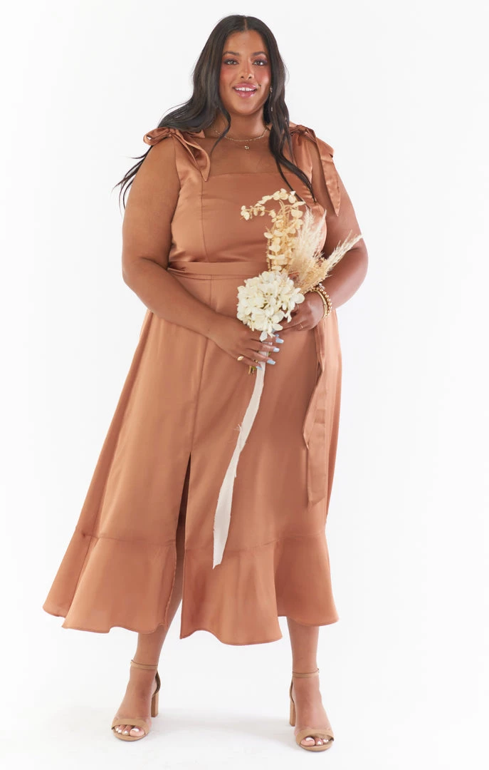 Show Me Your Mumu New Mu Claire Midi Dress ~ Copper Luxe Satin 17 Show Me Your Mumu New Mu Claire Midi Dress ~ Copper Luxe Satin