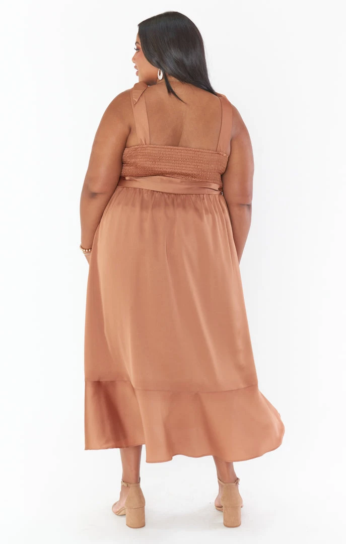 Show Me Your Mumu New Mu Claire Midi Dress ~ Copper Luxe Satin 9 Show Me Your Mumu New Mu Claire Midi Dress ~ Copper Luxe Satin