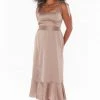 Show Me Your Mumu Claire Midi Dress ~ Dune Luxe Satin Bridesmaids Dresses