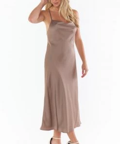 Show Me Your Mumu Verona Cowl Dress ~ Dune Luxe Satin