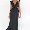 Show Me Your Mumu Zoey Midi Dress ~ Black Luxe Satin New Mu