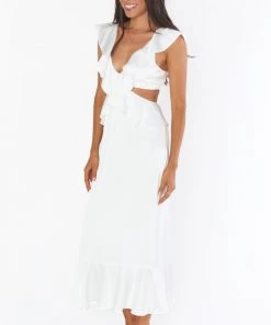 Show Me Your Mumu Zoey Midi Dress ~ Ivory Luxe Satin New Mu