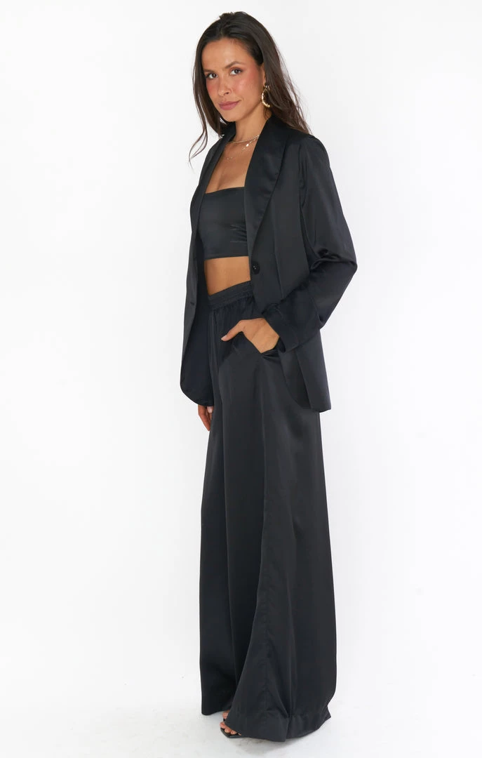 Show Me Your Mumu Felix Blazer ~ Black Luxe Satin 4 Show Me Your Mumu Felix Blazer ~ Black Luxe Satin