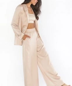 Show Me Your Mumu New Mu Irwin Pants ~ Champagne Luxe Satin