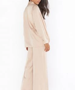 Show Me Your Mumu New Mu Irwin Pants ~ Champagne Luxe Satin