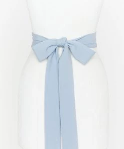 Show Me Your Mumu Accessories Bridesmaid Sash ~ Steel Blue Stretch