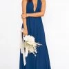 Show Me Your Mumu Luna Halter Dress ~ Rich Navy Crisp