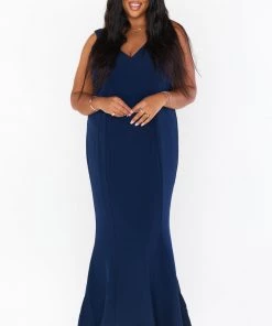 Show Me Your Mumu Morgan Gown ~ Rich Navy Stretch Crepe