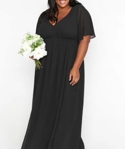 Show Me Your Mumu Emily Empire Maxi Dress ~ Black Chiffon Bridesmaids Dresses