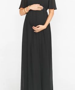 Show Me Your Mumu Emily Empire Maxi Dress ~ Black Chiffon Bridesmaids Dresses