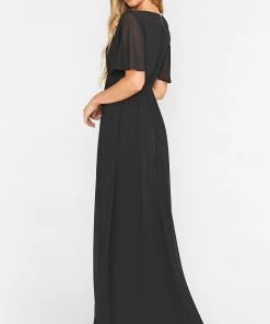 Show Me Your Mumu Emily Empire Maxi Dress ~ Black Chiffon Bridesmaids Dresses