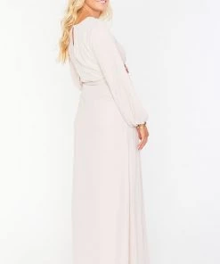 Show Me Your Mumu Lady Long Sleeve Wrap Dress ~ Show Me The Ring Crisp Bridesmaids Dresses