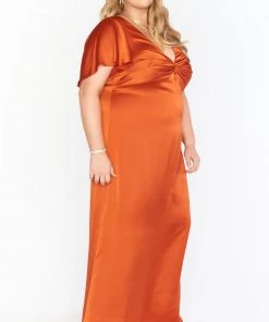 Show Me Your Mumu Rome Twist Gown ~ Burnt Orange Luxe Satin 33 Show Me Your Mumu Rome Twist Gown ~ Burnt Orange Luxe Satin