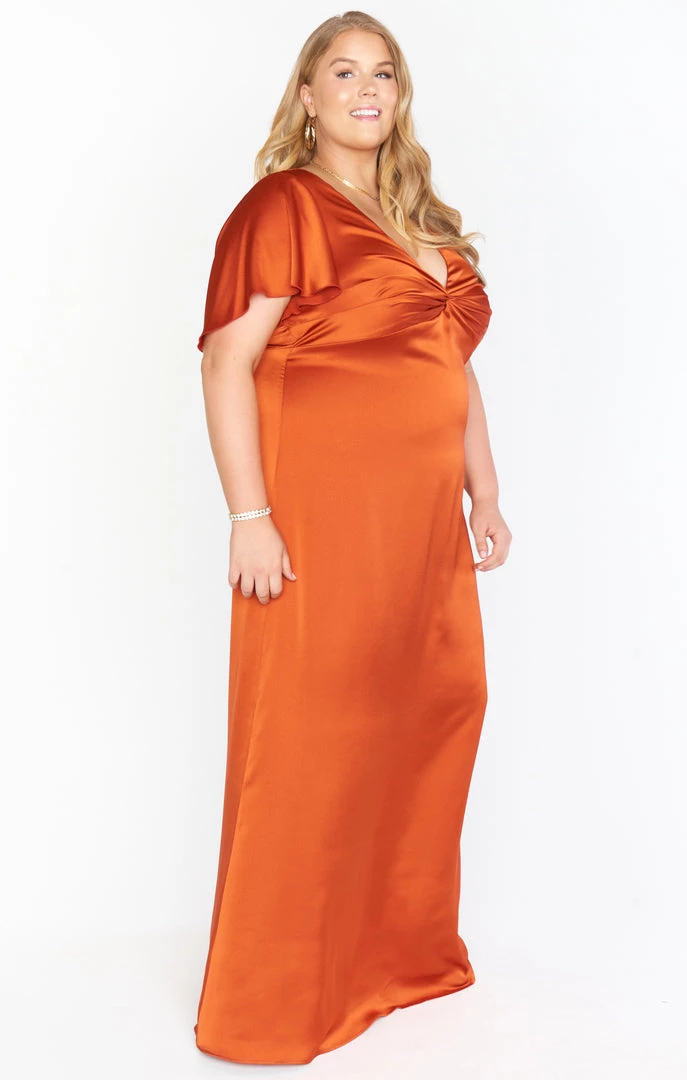 Show Me Your Mumu Rome Twist Gown ~ Burnt Orange Luxe Satin 16 Show Me Your Mumu Rome Twist Gown ~ Burnt Orange Luxe Satin