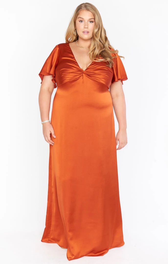 Show Me Your Mumu Rome Twist Gown ~ Burnt Orange Luxe Satin 19 Show Me Your Mumu Rome Twist Gown ~ Burnt Orange Luxe Satin