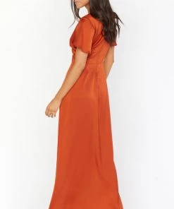 Show Me Your Mumu Rome Twist Gown ~ Burnt Orange Luxe Satin 22 Show Me Your Mumu Rome Twist Gown ~ Burnt Orange Luxe Satin