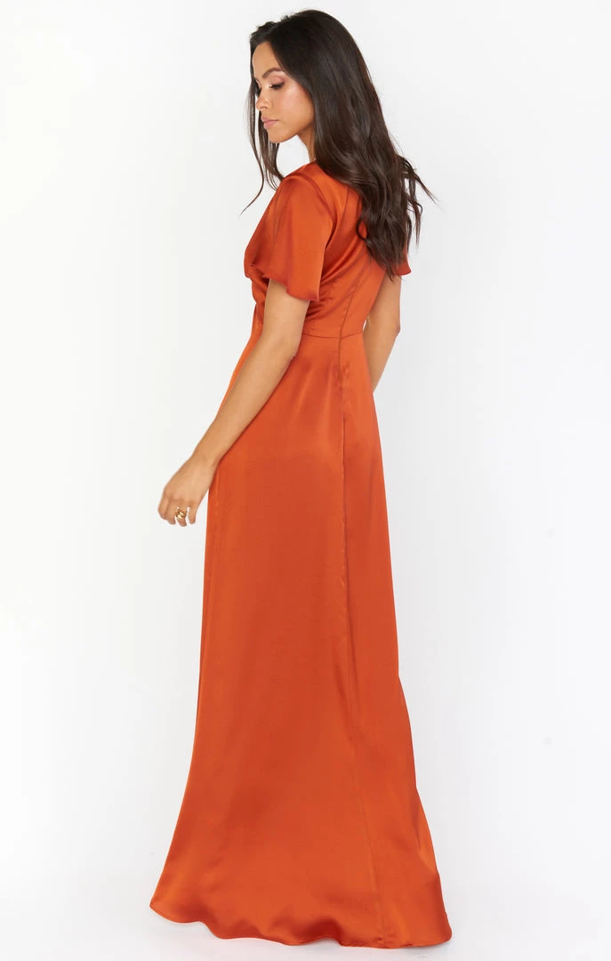 Show Me Your Mumu Rome Twist Gown ~ Burnt Orange Luxe Satin 5 Show Me Your Mumu Rome Twist Gown ~ Burnt Orange Luxe Satin