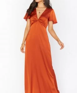 Show Me Your Mumu Rome Twist Gown ~ Burnt Orange Luxe Satin 24 Show Me Your Mumu Rome Twist Gown ~ Burnt Orange Luxe Satin
