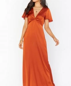Show Me Your Mumu Rome Twist Gown ~ Burnt Orange Luxe Satin 31 Show Me Your Mumu Rome Twist Gown ~ Burnt Orange Luxe Satin
