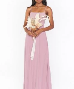 Show Me Your Mumu Bridesmaids Dresses Lauren Tie Maxi Dress ~ Antique Rose Chiffon