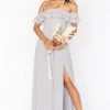 Show Me Your Mumu Bridesmaids Dresses Emma Ruffle Maxi Dress ~ Dove Grey Chiffon