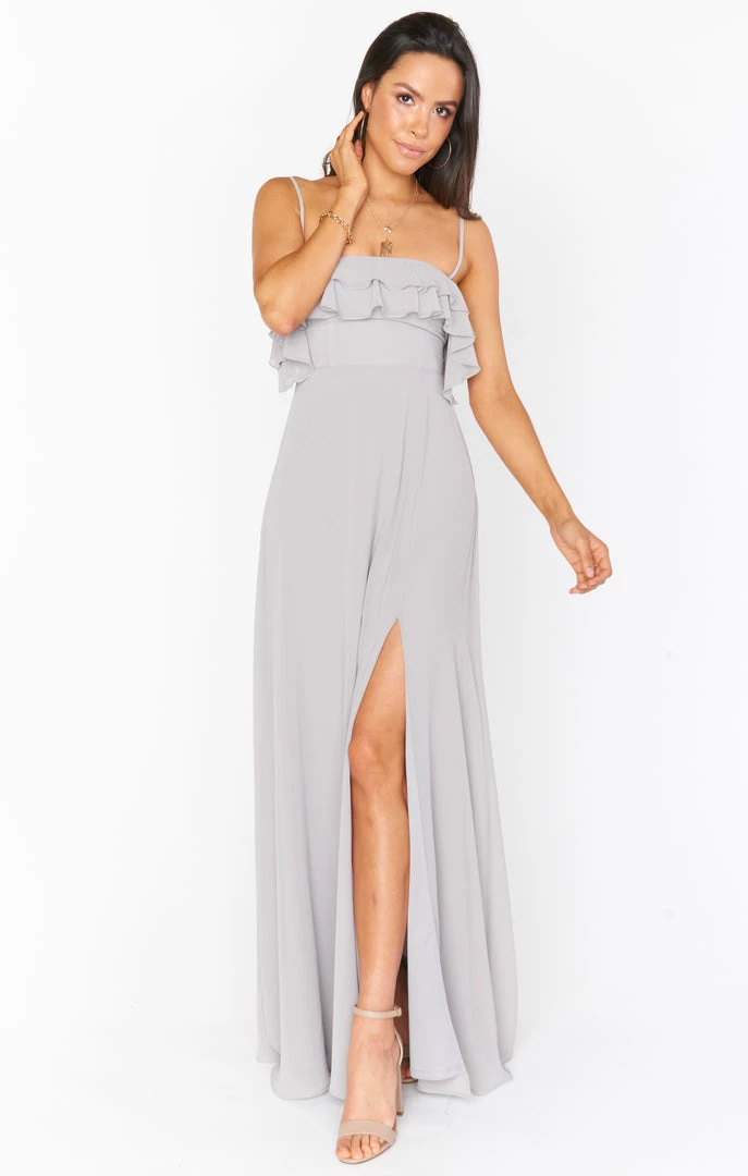 Show Me Your Mumu Bridesmaids Dresses Emma Ruffle Maxi Dress ~ Dove Grey Chiffon 7 Show Me Your Mumu Bridesmaids Dresses Emma Ruffle Maxi Dress ~ Dove Grey Chiffon
