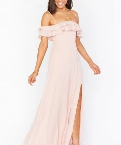 Show Me Your Mumu Emma Ruffle Maxi Dress ~ Dusty Blush Crisp