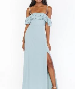 Show Me Your Mumu Emma Ruffle Maxi Dress ~ Silver Sage Crisp