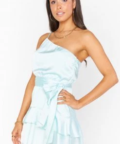 Show Me Your Mumu Superstar Ruffle Mini Dress ~ Mint Luxe Satin Dresses 8 Show Me Your Mumu Superstar Ruffle Mini Dress ~ Mint Luxe Satin Dresses