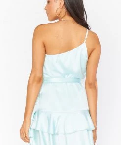 Show Me Your Mumu Superstar Ruffle Mini Dress ~ Mint Luxe Satin Dresses 9 Show Me Your Mumu Superstar Ruffle Mini Dress ~ Mint Luxe Satin Dresses