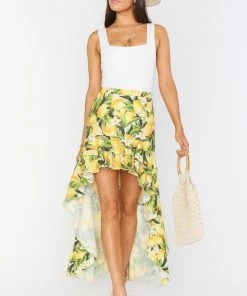 Show Me Your Mumu Bottoms Angelina High Low Skirt ~ Citrus Stretch 14 Show Me Your Mumu Bottoms Angelina High Low Skirt ~ Citrus Stretch