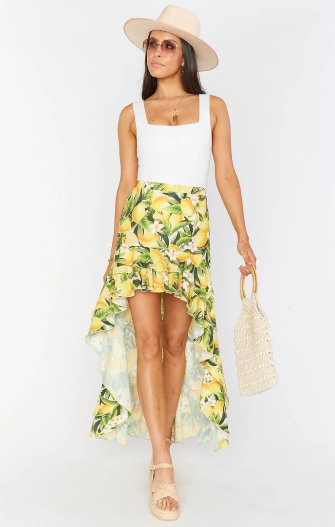 Show Me Your Mumu Bottoms Angelina High Low Skirt ~ Citrus Stretch 6 Show Me Your Mumu Bottoms Angelina High Low Skirt ~ Citrus Stretch