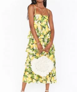 Show Me Your Mumu Savannah Ruffle Dress ~ Citrus Stretch