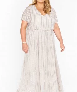 Show Me Your Mumu Wedding Guest Dresses Michelle Flutter Maxi Dress ~ Dove Grey Beaded 17 Show Me Your Mumu Wedding Guest Dresses Michelle Flutter Maxi Dress ~ Dove Grey Beaded