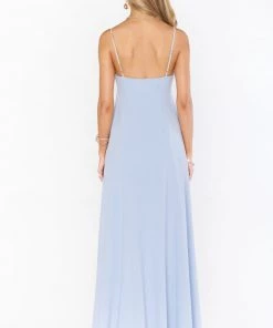 Show Me Your Mumu Madrid Gown ~ Steel Blue Stretch Bridesmaids Dresses
