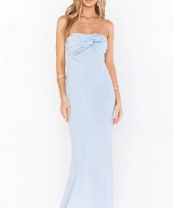 Show Me Your Mumu Harper Gown ~ Steel Blue Stretch