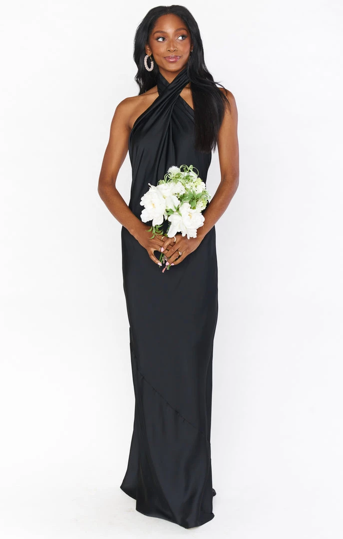 Show Me Your Mumu Jasmine Halter Maxi Dress ~ Black Luxe Satin 6 Show Me Your Mumu Jasmine Halter Maxi Dress ~ Black Luxe Satin