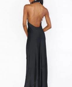 Show Me Your Mumu Jasmine Halter Maxi Dress ~ Black Luxe Satin 8 Show Me Your Mumu Jasmine Halter Maxi Dress ~ Black Luxe Satin