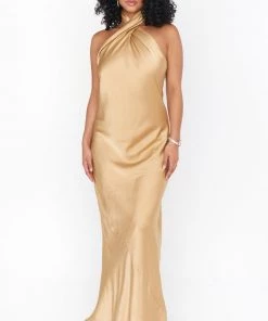 Show Me Your Mumu Jasmine Halter Maxi Dress ~ True Gold Luxe Satin Dresses 20 Show Me Your Mumu Jasmine Halter Maxi Dress ~ True Gold Luxe Satin Dresses