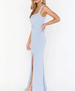 Show Me Your Mumu Bridesmaids Dresses Paris Gown ~ Steel Blue Stretch