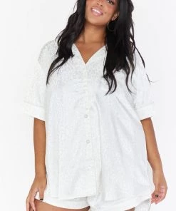 Show Me Your Mumu New Mu Slumber PJ Set ~ White Cheetah Silky