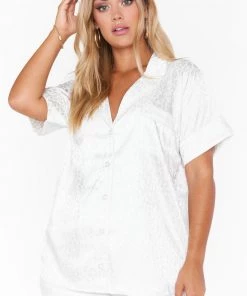 Show Me Your Mumu New Mu Slumber PJ Set ~ White Cheetah Silky
