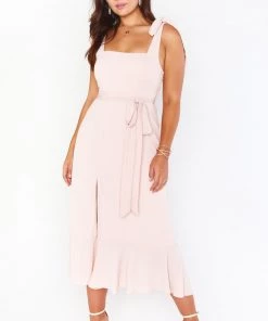 Show Me Your Mumu Claire Midi Dress ~ Dusty Blush Crisp New Mu