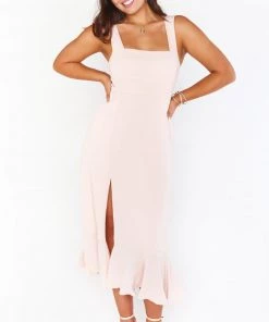 Show Me Your Mumu Claire Midi Dress ~ Dusty Blush Crisp New Mu