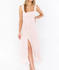 Show Me Your Mumu Claire Midi Dress ~ Dusty Blush Crisp New Mu