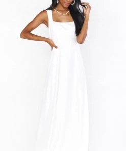 Show Me Your Mumu Bridesmaids Dresses Madi Gown ~ Ivory Luxe Satin