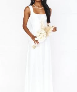 Show Me Your Mumu Bridesmaids Dresses Madi Gown ~ Ivory Luxe Satin