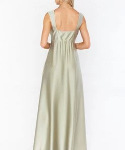 Show Me Your Mumu Madi Gown ~ Moss Green Luxe Satin