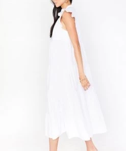Show Me Your Mumu Mia James Midi Dress ~ White Poplin New Mu