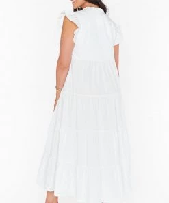 Show Me Your Mumu Mia James Midi Dress ~ White Poplin New Mu